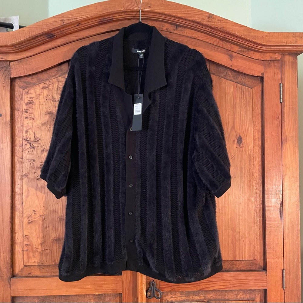 NOVA MEN Eldon Fur Textured Button Down Shirt NWT - image 1